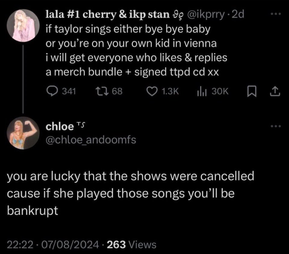 once again @/chloe_andoomfs is being
an insensitive and weird person.
please unfollow her and stop giving her
attention and range she does not deserve.