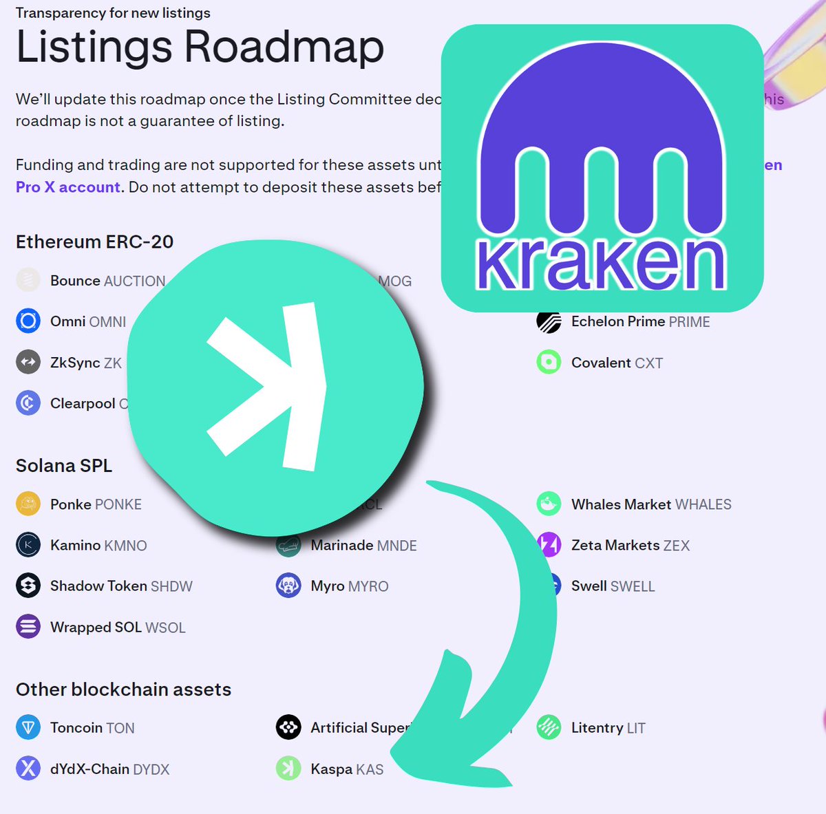KaspaSilver's tweet photo. Looks like $KAS is coming to @krakenfx soon! https://t.co/7WJ3tmM4Oq
