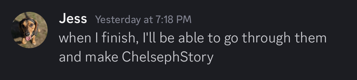 No one is gonna believe me when I say I've been manifesting this for weeks but this is an actual DM I sent yesterday...
(To be clear, the person I sent it to was clowning on me for starting and never finishing a million projects. But... perhaps my next unfinished project?) #bb26