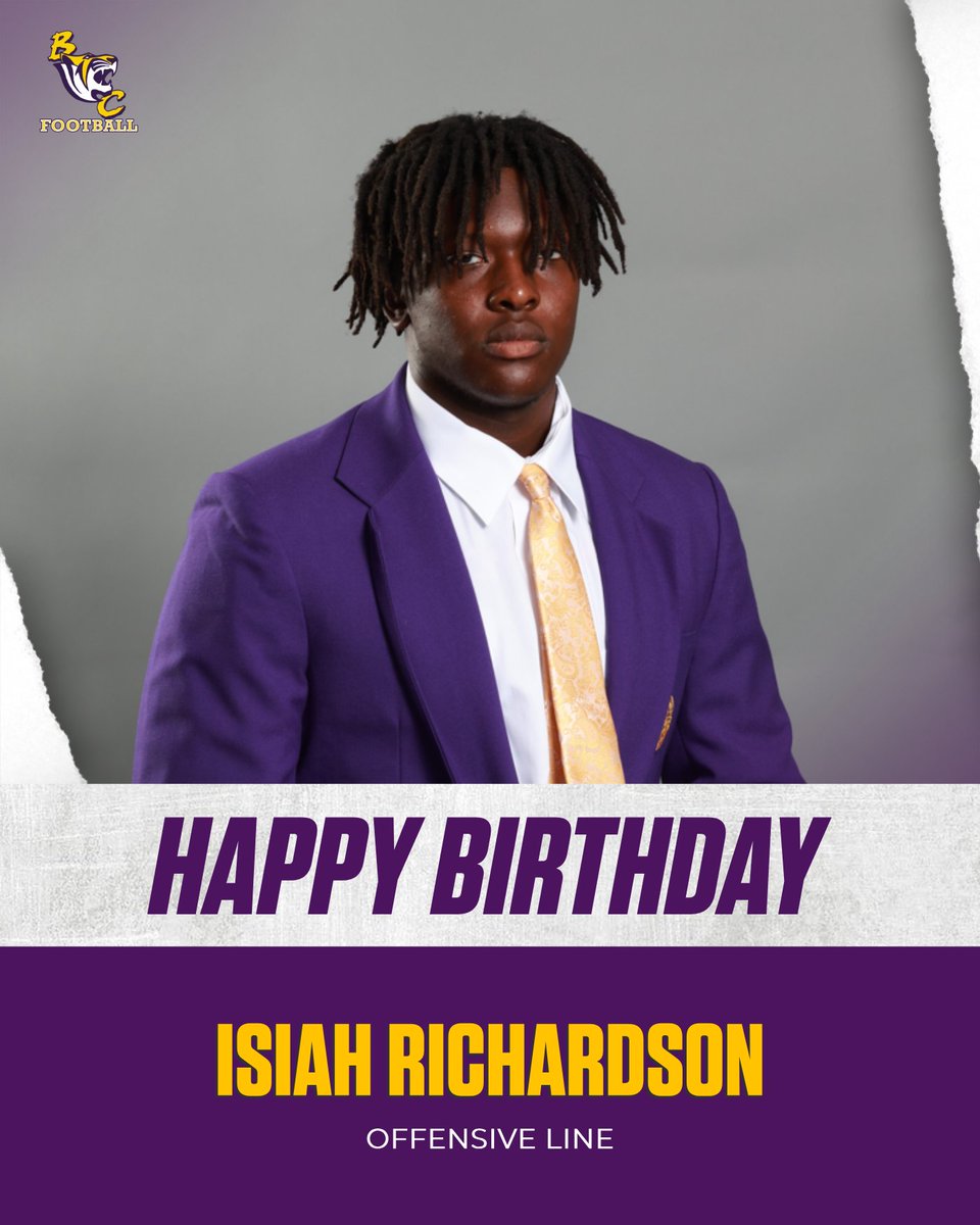 BC Family! Help us wish <a href="/zayarich/">Isiah "Zeke" Richardson ✟</a> a Happy Birthday!

Go Tigers! 💜💛🐅