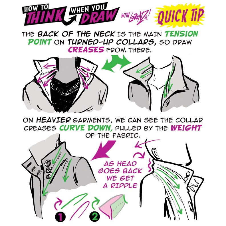 COLLARS! PLUS - over on TIKTOK I just posted 4 DIFFERENT TUTORIALS on CLOTHING FOLDS, SHOULDER MUSCLES, DRAPERY COMPOSITION and PIGS! ( TIKTOK handle: EtheringtonBros ) - hope they’re useful! 
Lorenzo!
#anime #manga #comicart #conceptart #gamedev #animationdev #gameart #tutorial