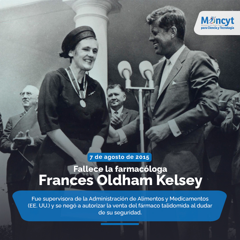 #Efemérides | #7Ago Fallece la farmacóloga, Frances Oldham Kelsey.

#VenezuelaHaceJusticia