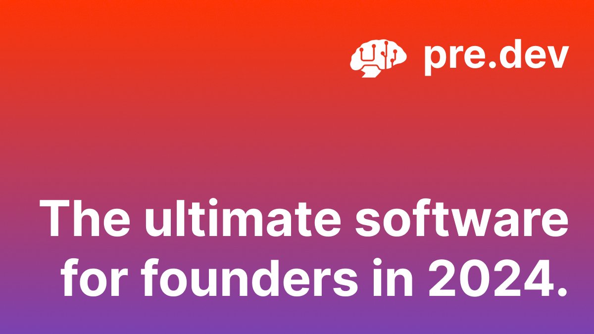 predotdev's tweet photo. If you're a founder, start building your app today for free with https://t.co/WOb8bGPoQU ✨

https://t.co/WOb8bGPoQU is the ultimate software for founders in 2024. 🚀

#founder #predev #startup #software https://t.co/vhOWPfOtWN
