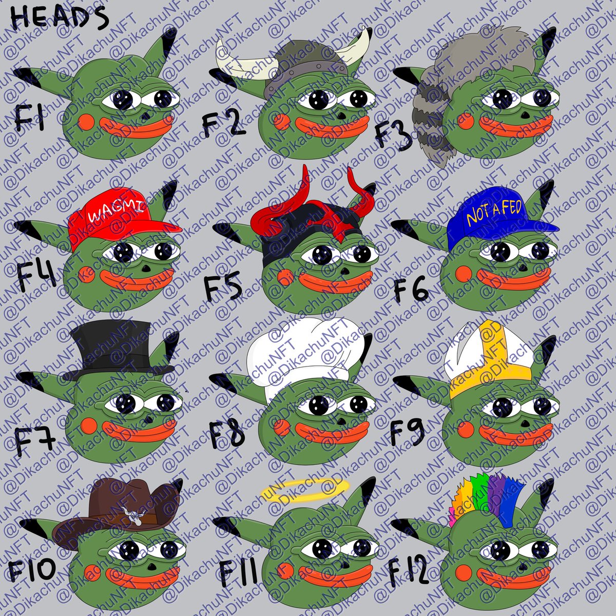 DikachuNFT's tweet photo. 🚀 Sneak Peek Alert! 🚀
Check out some of our exclusive head layers from our Dikachu #NFT collection.
Stay tuned for more updates and join the revolution.
#Dikachu #NFTCommunity #CryptoArt #NFTs #DigitalArt https://t.co/95rQCbLLUL