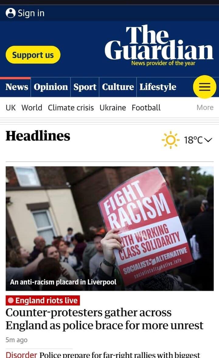 SocialistAltEWS's tweet photo. Socialist Alternative placard on front page of The Guardian tonight! 

Join us - link in bio! https://t.co/bXjQwSFNQ1