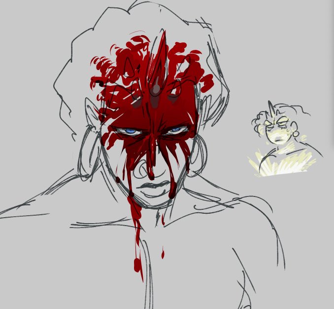 Saw someones drawing of their horned character (?) with blood on their horn and face and i couldnt stop thinking about it, i lost it though....nyway wamuu and esidisi ft kars