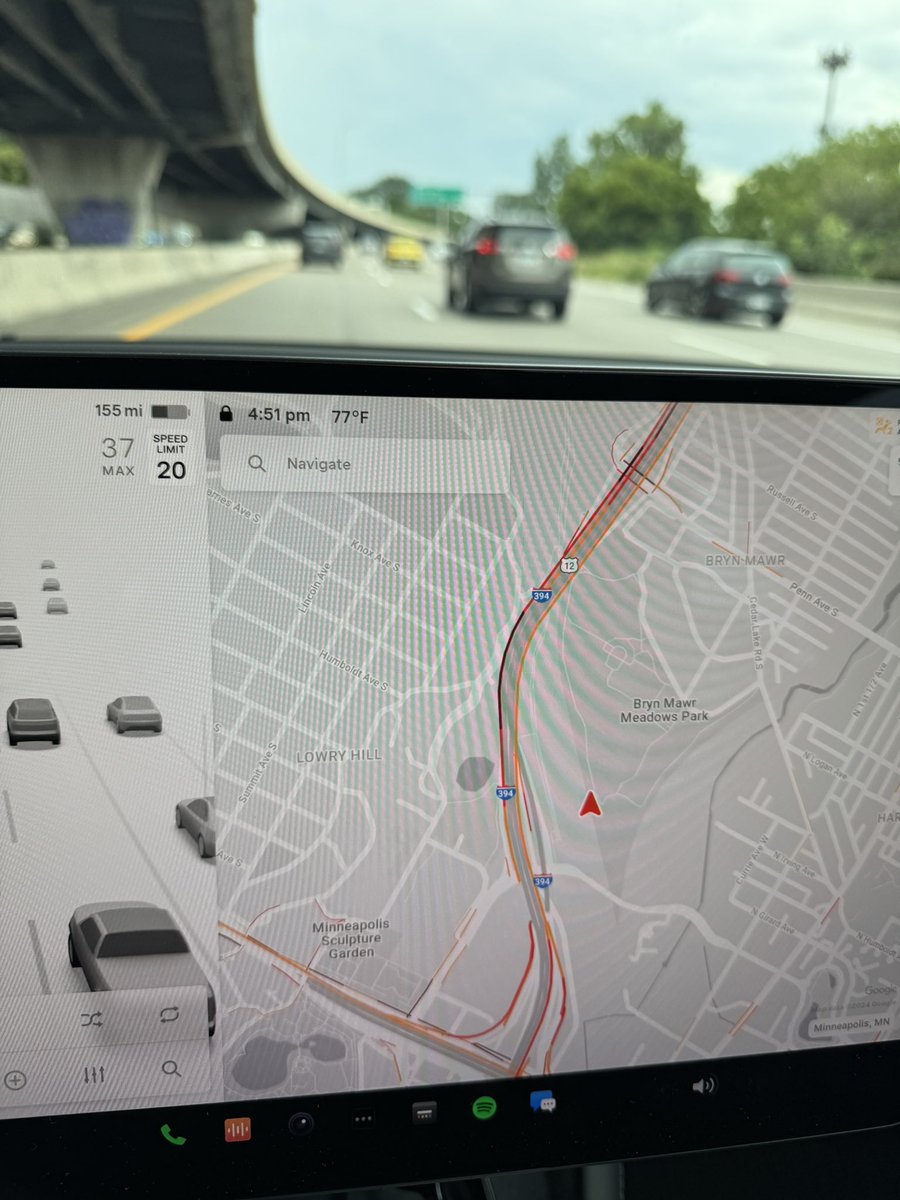 PatrickKrile's tweet photo. .@elonmusk any idea why my new Model 3 thinks I’m flying over a field? https://t.co/DXUhHnF6mu