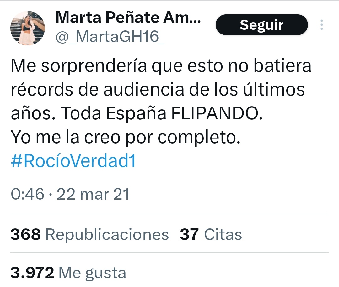 Pues podíamos hacer viral este tuit borrado por Marta Peñate 

Para q se le caiga la cara de vergüenza!

Oa no tiene coño
Marta no tiene memoria ni vergüenza 

#AllStars
#SofismoMuyVivo
#APOYOROCÍO8A