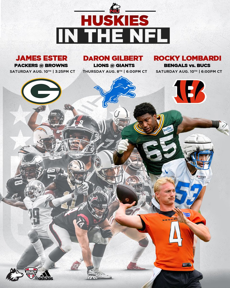 These HUSKIES will be making their PRO debut later this week‼️ <a href="/J2Ester/">James Ester</a> | <a href="/DaRonGilbert6/">D</a> | <a href="/rocky_lombardi/">Rocky Lombardi</a> 

#NIU2NFL | #TheHardWay 🤘🏽🐾