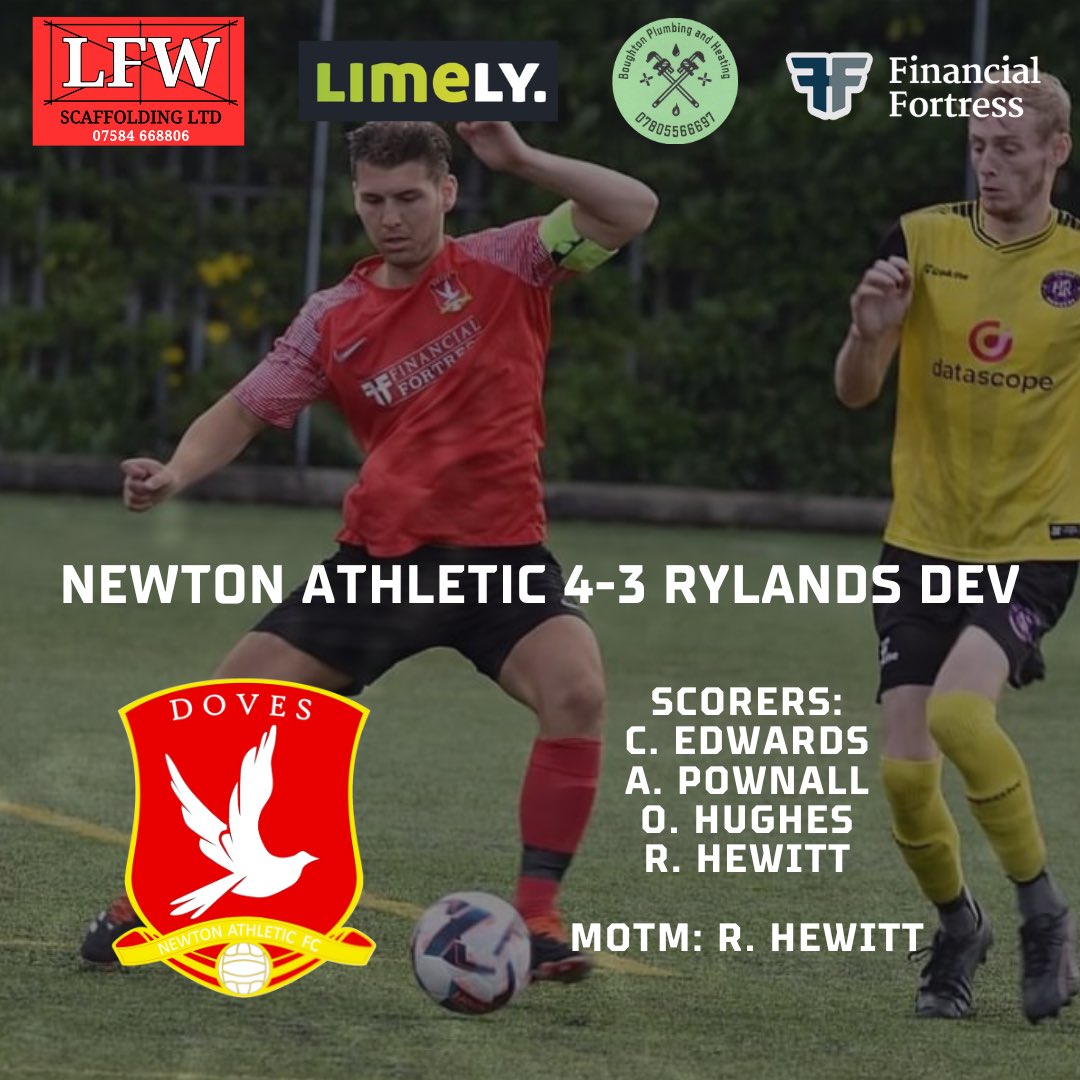 Newton Athletic (@newtonath_doves) on Twitter photo RESULT |
Doves 4-3 Warrington Rylands Development
Great comeback after trailing 3-1 at half time
<a href="/CheshireFL/">Cheshire Football League ⚽️</a> RESULT |
Doves 4-3 Warrington Rylands Development
Great comeback after trailing 3-1 at half time
<a href="/CheshireFL/">Cheshire Football League ⚽️</a>