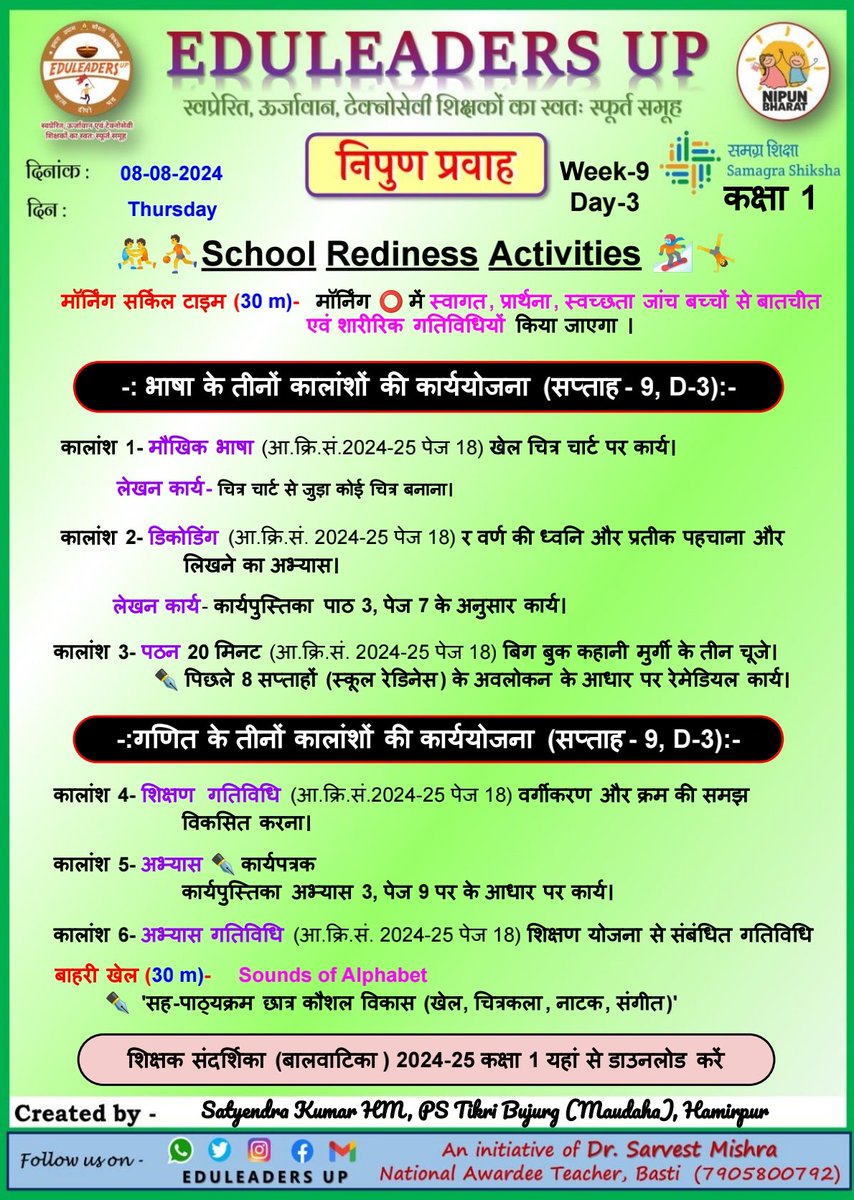 EduleadersU's tweet photo. #निपुण_प्रवाह
#स्कूल_रेडिनेस_गतिविधि
#भाषा_एवम्_गणित
#संदर्शिका_अनुसार
*दिनांक: 08/08/2024*
〰️〰️〰️〰️〰️
#कक्षा_1_2_एवम्_3,
#Week_9 #Day_3
〰️〰️〰️〰️〰️〰️
#निपुण_भारत_मिशन
#निपुण_यूपी
#अभ्यास_कार्य_पत्रक
@EduMinOfIndia
@thisissanjubjp
@basicshiksha_up
@sarvestkumar https://t.co/cwA1cuE6YD