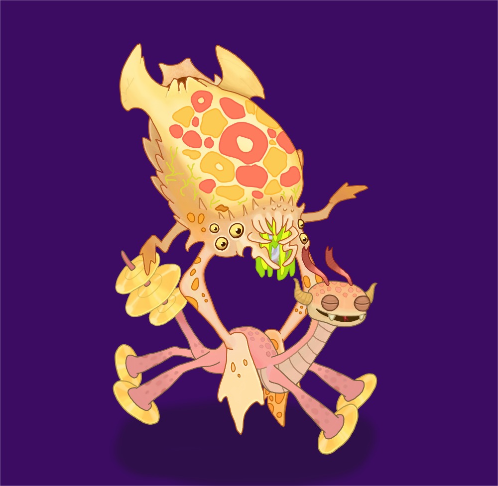 W.I.P. Oggiddy flies carrying Dragong #mysingingmonsters