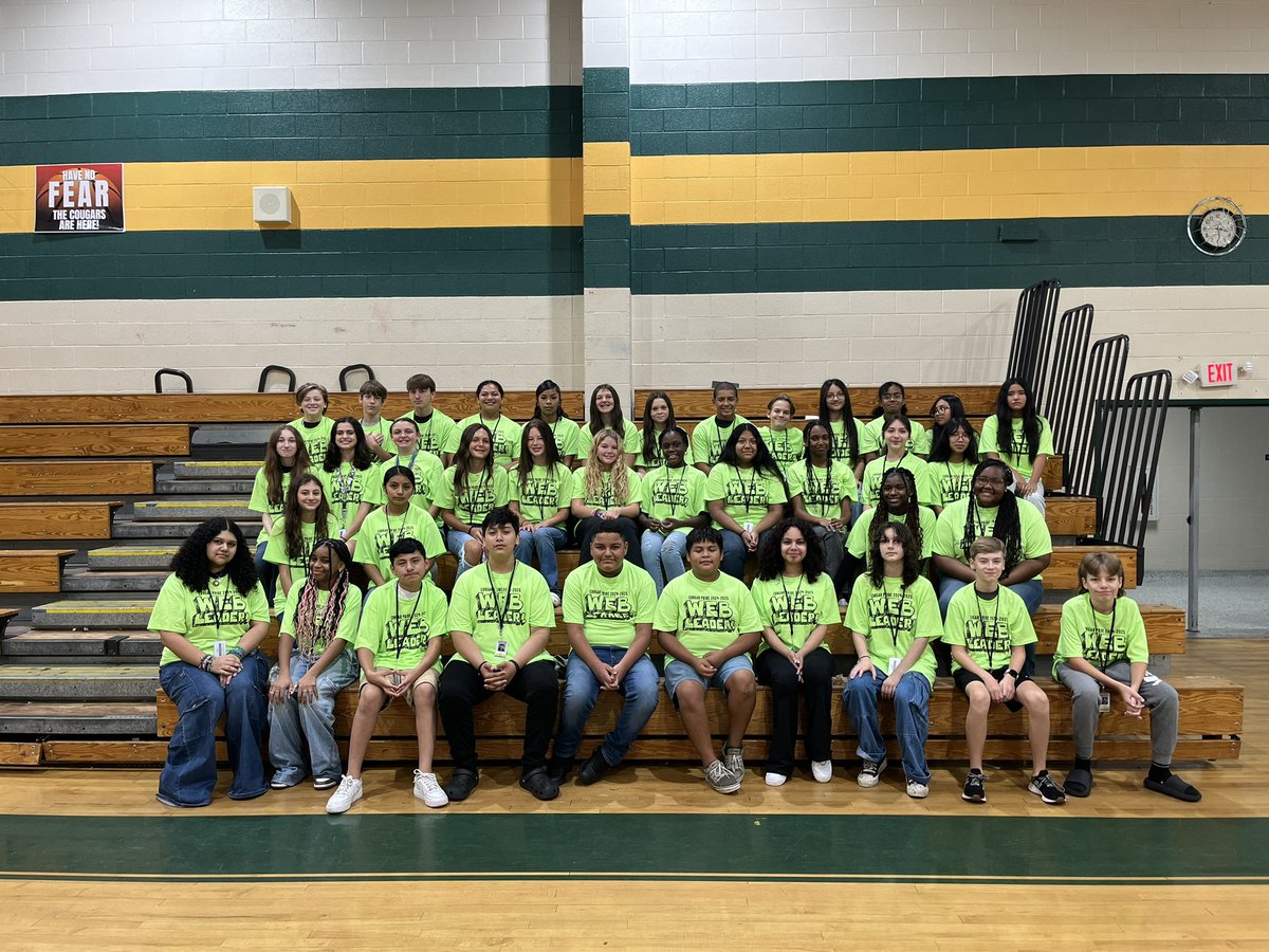 NMScougars's tweet photo. Huge thanks to our amazing 8th grade WEB leaders for leading a fantastic 6th grade orientation! You made our new students feel welcomed and excited for the year ahead. So proud of you all! π #Leadership #WEBStrong https://t.co/FEngIWhWgG