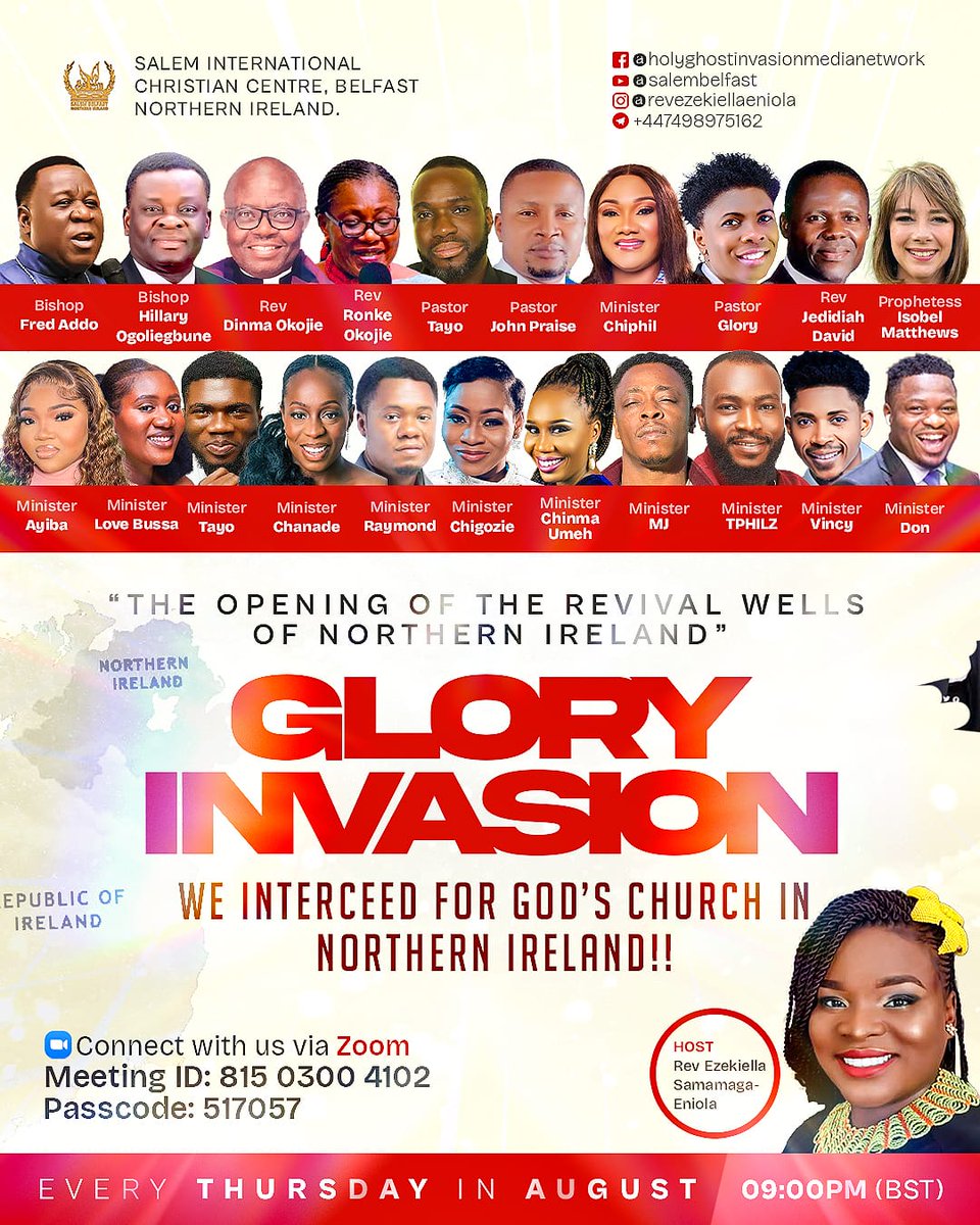 EzekiellaSam's tweet image. Join us tomorrow night by 9:00PM BST as we raise an altar of Intercession and super impose the promise of GOD'S GLORY INVASION in NORTHERN IRELAND!!
GOD IS BUILDING HIS CH

#rediggingthewells #belfastfamilyprayermarathon #irelandrevivalcharge #irelandrevival #healireland