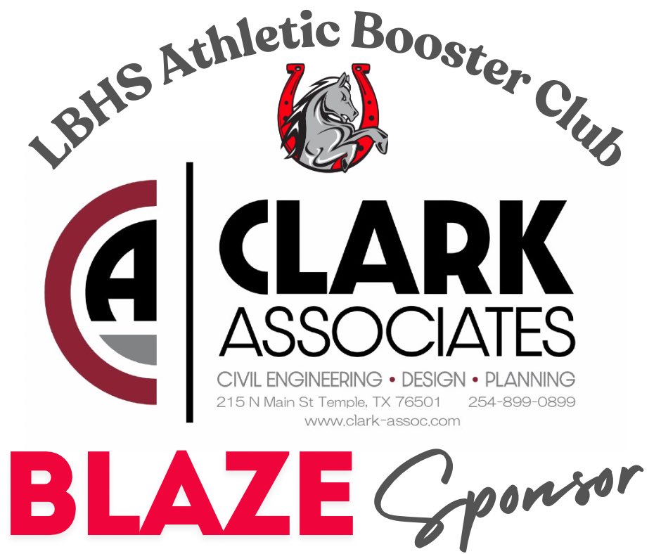 LBAthleticBoost's tweet photo. Horseshoes Up for CLARK ASSOCIATES!!! Thank you for your 2024- 2025 BLAZE sponsorship of the Lake Belton Broncos. We are truly grateful for your community support of the LBHS student athletes #LakeShow #ALLIN #onlywithyoursupport #BroncoNation #communitysupport https://t.co/QhOqiZyVSI