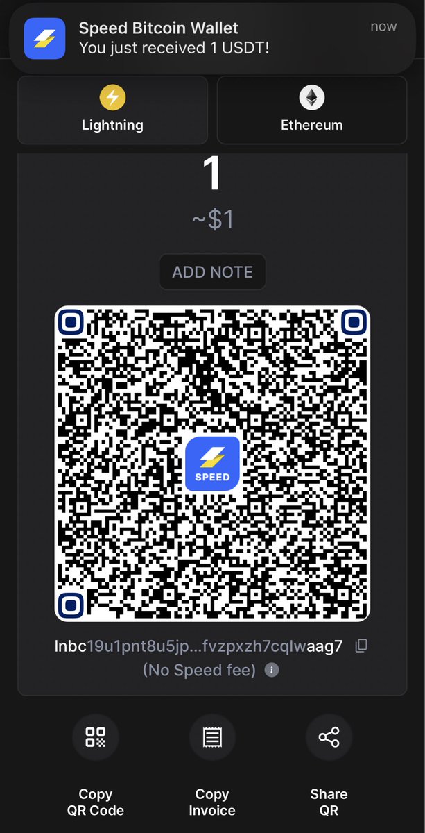 RyanTheGentry's tweet image. I just received USDT over LN first try, instant settlement. Worked like a charm