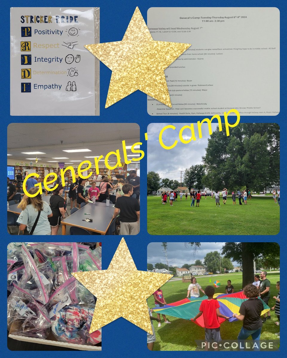 vkearns_M's tweet photo. Days 1 &amp; 2 of Generals' Camp @strickerpride  included plenty of opportunities to meet new friends, tour our schoolhouse, and build new relationships. This 6th gr transition program has one more day, but is just the beginning⭐️Thanks to Genesee Valley for joining us today! https://t.co/8Js59r9mOv
