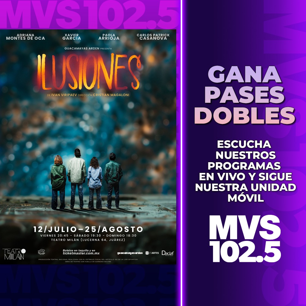 MVS102_5's tweet photo. 🚨Miércoles de Boletiza MVS🚨
 ¿Quieres asistir a "Ilusiones" una obra que nos demuestra que en los matrimonios, no todo es lo que parece? Para participar debes:
⭐️Dar 👍 a este post
⭐️Enviar tu nombre completo, número de teléfono y evento al que quieres asistir a premios@mvs.com https://t.co/Va67ZJLyLN