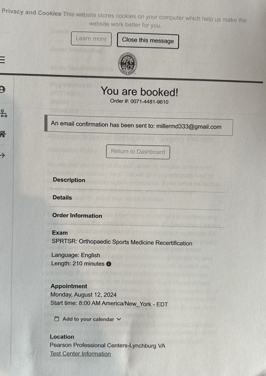Retired Review Course Founder headed to “final exam” Monday…Hope I pass! #orthotwitter