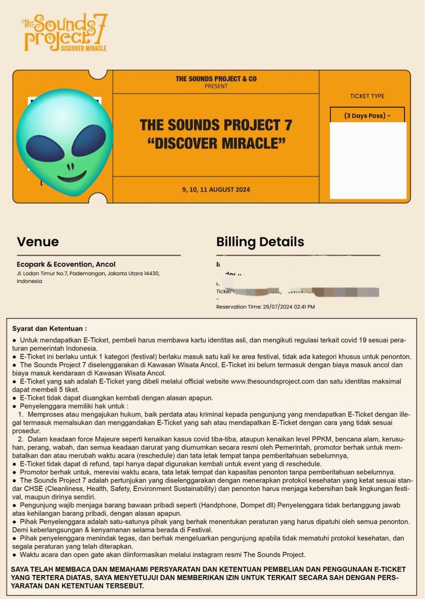 titodharma's tweet image. WTS TIKET THE SOUND PROJECT 3 DAY PASS.

istri menang event kantornya, cuma ada 1 tiket.

300k.

dm aja.

bisa COD sekitaran SCBD.

Thank you.

#soundproject #tsp #zonauang #wts #wtb #thesoundproject
