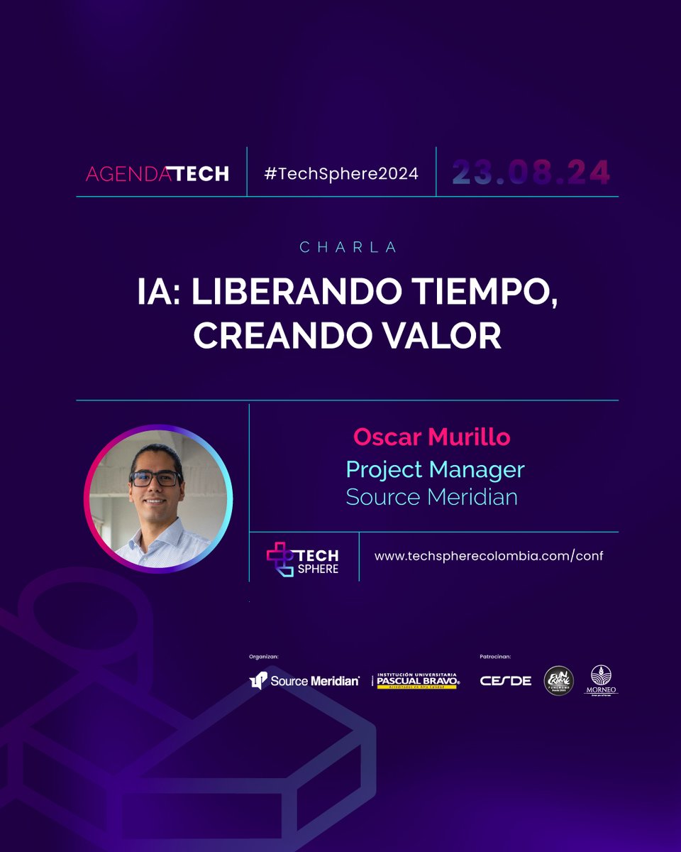 DjangoGirlsCo's tweet photo. Queremos invitarte a participar de TECH SPHERE 2024, un evento en donde podrás descubrir el potencial de la Inteligencia Artificial para transformar la educación, impulsar la productividad y expandir las oportunidades laborales. Inscripciones: https://t.co/Ggh5cRGUa3 https://t.co/74aFnqEMtM