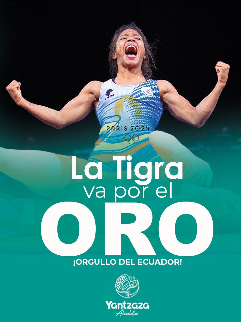 🗓️ Jueves 08-08 | 11:15 La Tigra va por El Oro🏅 en #Paris2024 #Lucha ¡Ecuador Gigante!🇪🇨👏🏻
