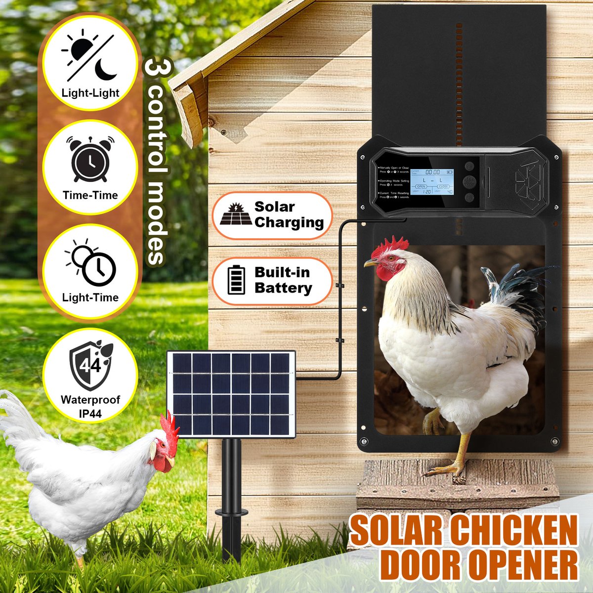 CrazySalesAus's tweet image. Solar Auto Chicken Coop Door Opener Automatic Timer Light Sensor Cage Closer Hen House Poultry Pet Security Control Kit Now: $89.95
bit.ly/3YB75Mw
#chickencoop #dooropener #chickencage #pethouse #poultry