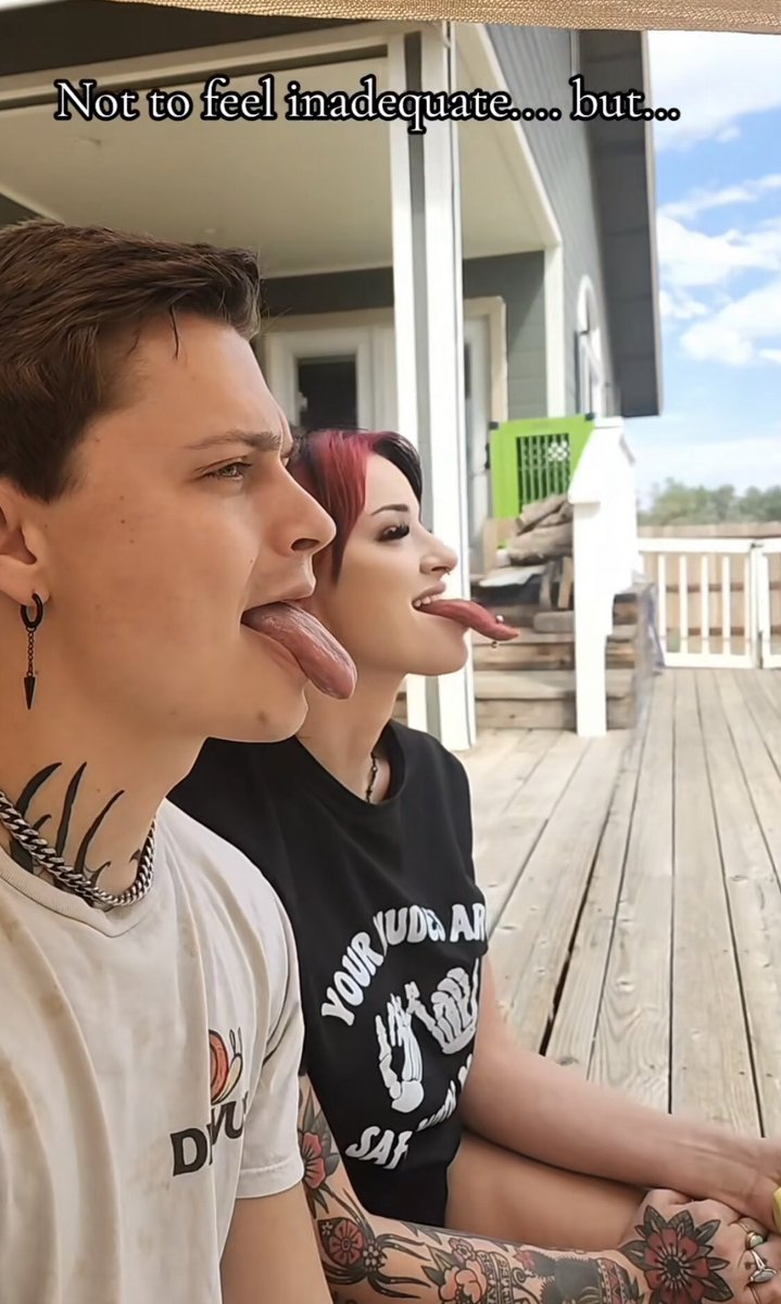 Tongue comparison 👅 #longtongue #tonguering #tonguepiercing