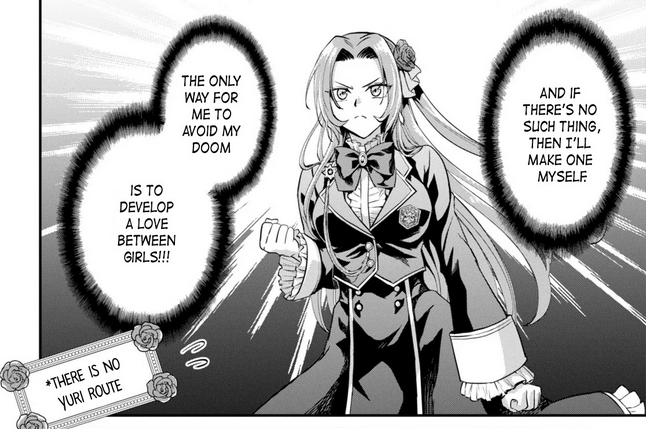 yuriposting's tweet photo. OH this new yuri looks fun. Villainess isekai but the twist is that before getting isekai'd... the villainess was a boy

who is IMMEDIATELY dead-set on creating a yuri route https://t.co/jAWQFLL0Jw