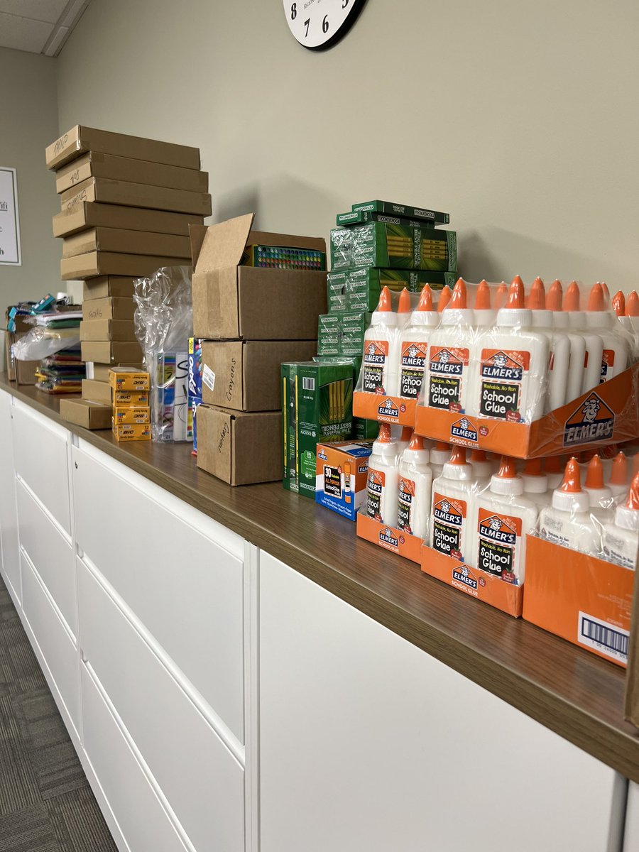 Preparing to stuff school supply backpacks for our <a href="/KaneCountyROE/">Kane County ROE</a> students. An important step at the start of the school year is making sure that our at-risk youth have everything they need to be successful in school. 📚✏️🚌📓📖📝📕📘📒📏🖍️🖇️