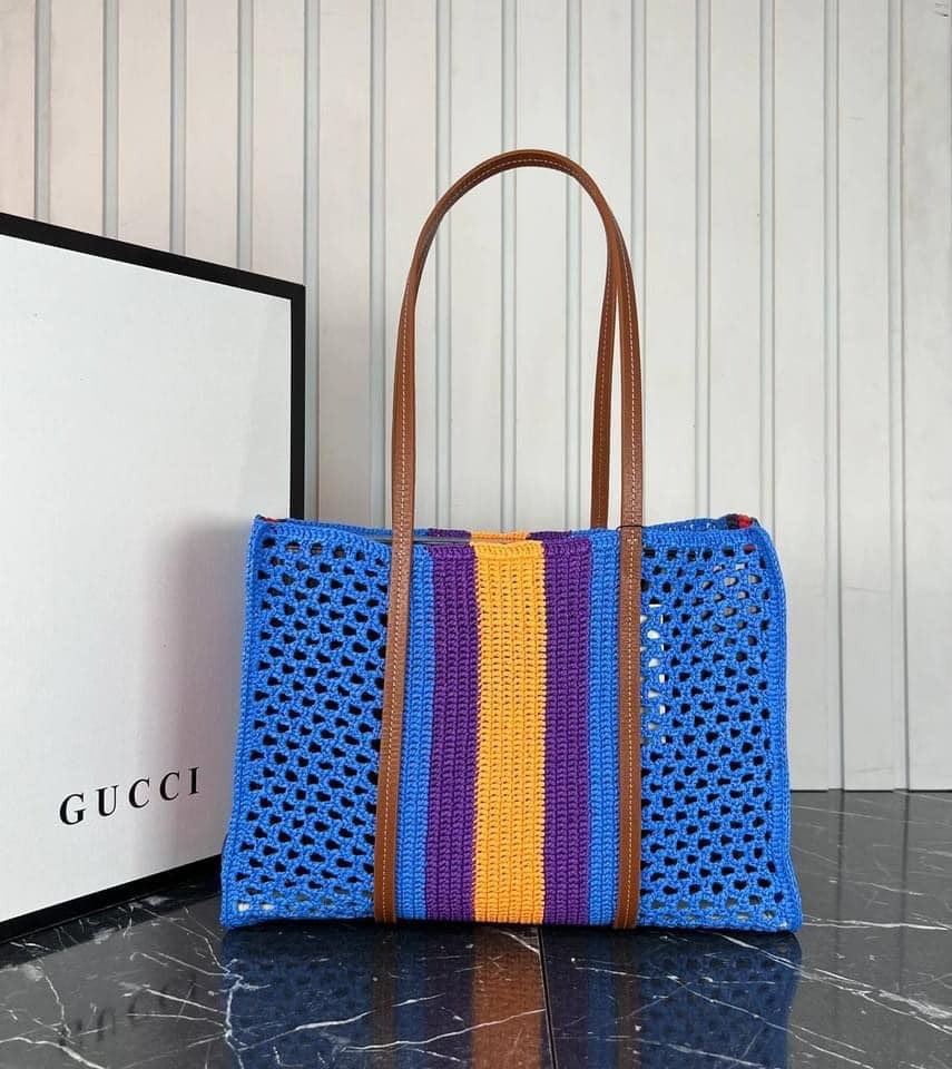 lexaj1989's tweet photo. Scored this stunning Gucci bag! It’s the perfect blend of luxury and style. 💼✨

#CrochetedBag #ColorblockDesign #FashionAccessory #ArtisanalStyle #UniqueHandmade #GucciInspo https://t.co/oufuANCaXx
