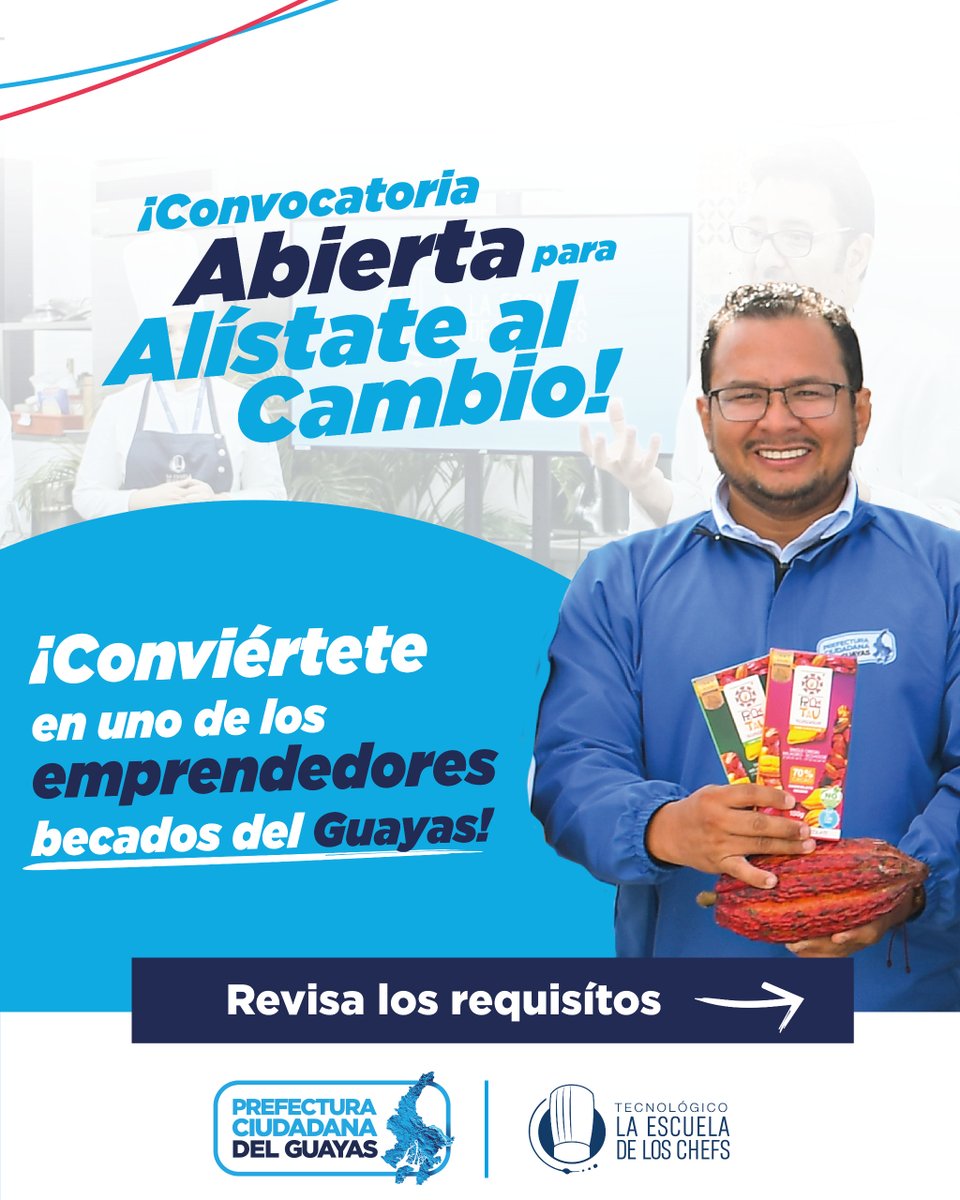 Guayas_Prod's tweet photo. ¡Alístate al cambio en Guayas!✊

Si eres emprendedor guayasense de alimentos y bebidas, anímate a participar en el programa Alístate al Cambio, donde tendrás la oportunidad de potenciar tus procesos de producción mediante capacitaciones. 

Inscríbite➡️: https://t.co/SZxlrep389 https://t.co/a7ir3SEo7b