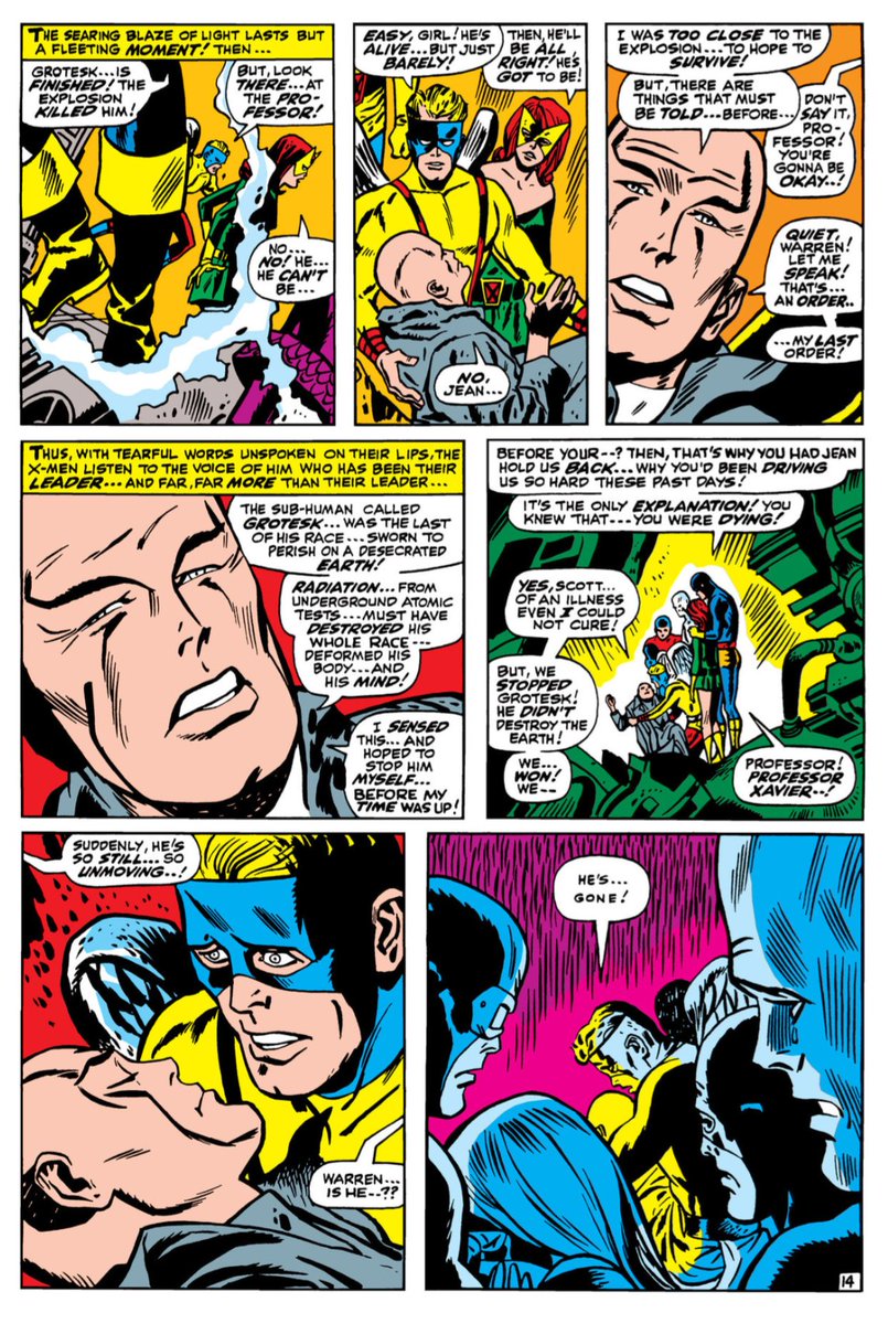 HaikuComic's tweet photo. X-Men Haiku 46
X-Men v1 #42
"If I Should Die...!"
March, 1968 

In the darkness below,
Professor gives all he can
Sacrifice or con? 

Credits:
W: Roy Thomas
A: Don Heck/George Tuska
Cvr: John Buscema 

#XMen #XTwitter

1/2 https://t.co/DrqI35g0bV
