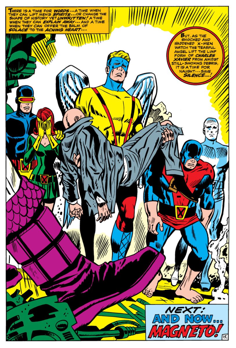 HaikuComic's tweet photo. X-Men Haiku 46
X-Men v1 #42
"If I Should Die...!"
March, 1968 

In the darkness below,
Professor gives all he can
Sacrifice or con? 

Credits:
W: Roy Thomas
A: Don Heck/George Tuska
Cvr: John Buscema 

#XMen #XTwitter

1/2 https://t.co/DrqI35g0bV