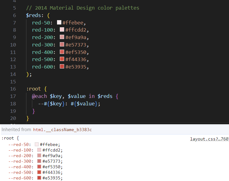 gwebdeveloper's tweet image. Here is an example of ways to automate your css variables using sass [@]each rule. #nextjs #girlwebdeveloper #sass #cssvariables