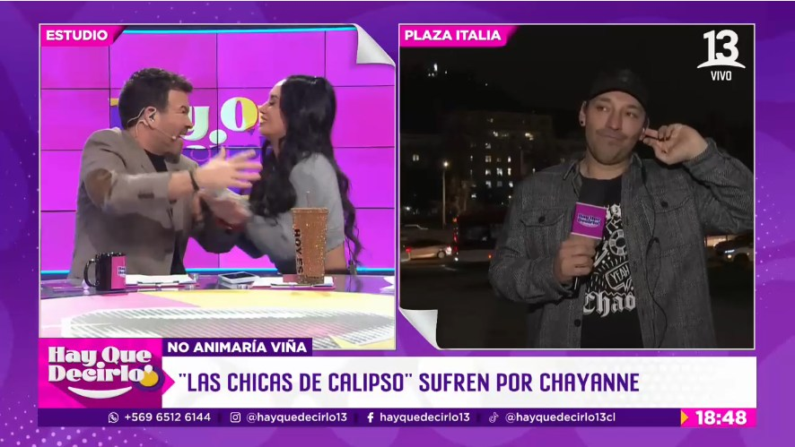 canal13's tweet photo. #AHORA en #HayQueDecirlo ✨ 💖 ''Las chicas de calipso'' sufren por Chayanne 

EN VIVO 👉 https://t.co/Rixipq9O9d https://t.co/usrMYyDpoV