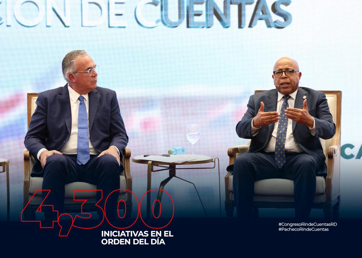 MktPoli's tweet photo. El presidente Alfredo Pacheco , expresó que este periodo legislativo, se presentó una gran carga de trabajo sin precedentes: se incluyeron en el orden del día más de 4,300 iniciativas, de las cuales se tomaron en consideración más de 1,500.#CongresoRindeCuentasRD https://t.co/lPYFlbUwDa