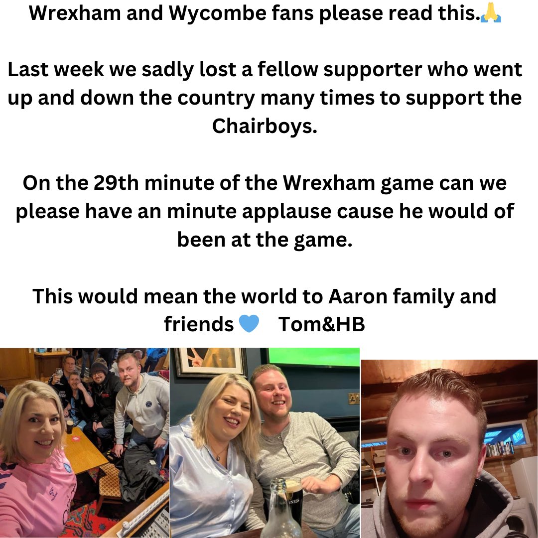 Wanderers_Zone's tweet photo. To all Wrexham and Wycombe could you please take 1 minute out of your day and read this.

Thank you 💙

#wycombewanderers #wwfc #Chairboys #WxmAFC https://t.co/odlRQLCFi1