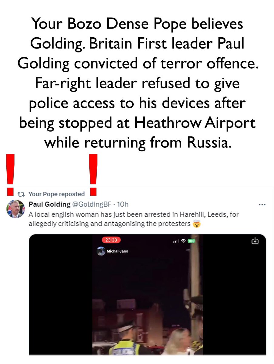 Dense <a href="/pope2023/">Your Pope</a> gets his updates from a Putin sympathiser convicted of terror offences.
