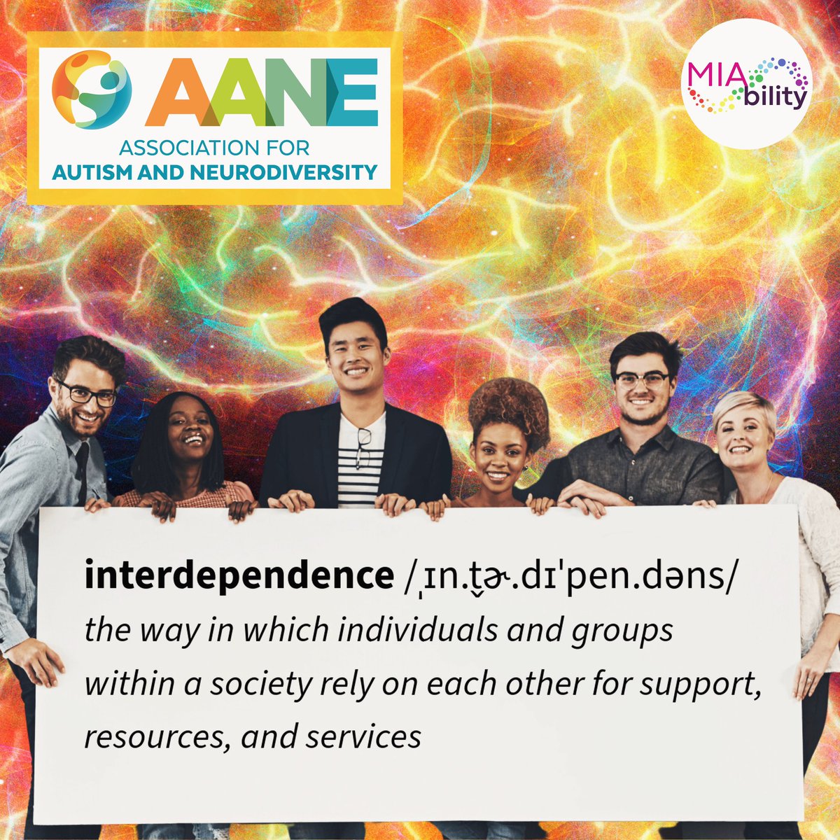Though we often strive for independence, we are all, to some degree, interdependent.  The Assocation of Autism and Neurodiversity believes building this interdependence is key to a successful transition into adulthood.

Visit aane.org for programs and services!
