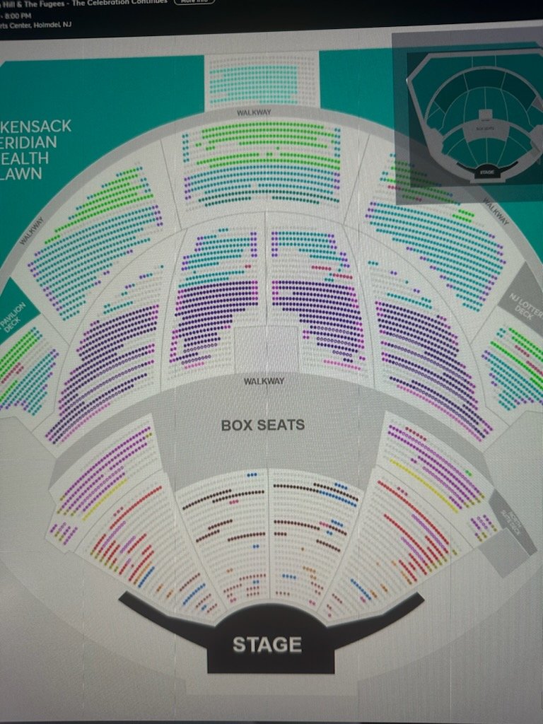TicketCaper (@ticketcaper) on Twitter photo Yes, <a href="/MsLaurynHill/">Ms. Lauryn Hill</a> & The Fugees were selling just fine... considering all the dots on their hometown NJ show.
"It seems clear, that whatever the reason may be for calling off the dates, poor ticket sales are not the culprit"
<a href="/ChrisWillman/">Chris Willman</a> <a href="/Variety/">Variety</a> x.com/intent/post?ur… Yes, <a href="/MsLaurynHill/">Ms. Lauryn Hill</a> & The Fugees were selling just fine... considering all the dots on their hometown NJ show.
"It seems clear, that whatever the reason may be for calling off the dates, poor ticket sales are not the culprit"
<a href="/ChrisWillman/">Chris Willman</a> <a href="/Variety/">Variety</a> x.com/intent/post?ur…