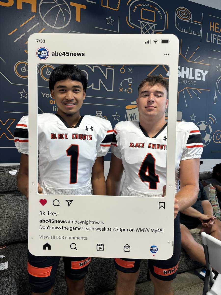 Friday Night Rivals media day! <a href="/ABC45TV/">ABC45 WXLV / My48 WMYV</a>  #GDTBABK