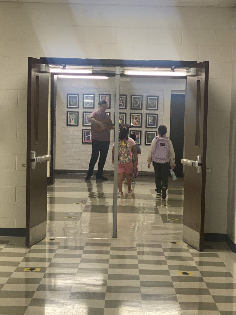 Day 5 kicked off with Mr. King spreading smiles in the hallway, greeting students with a lively morning song! 🎶 #bringingpositivevibes