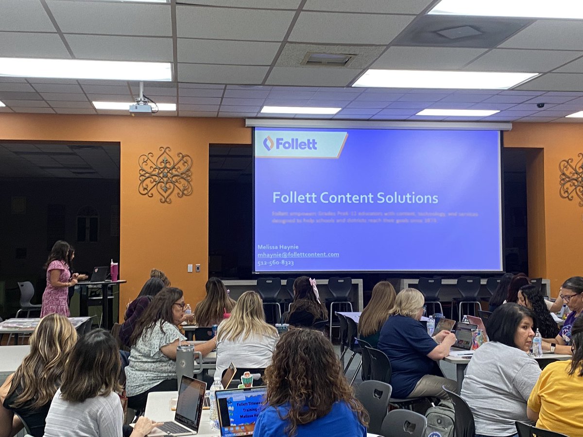 Thank to Melissa from <a href="/follettcontent/">Follett Content</a> for a great presentation on Collection Analysis, weeding, Follett collections and tools.   #HCISDLibraries