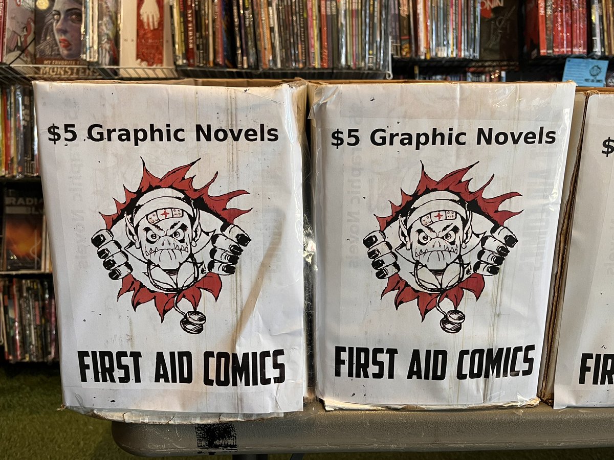 FIRSTAIDCOMICS's tweet image. New comics and five dollar trades as August rolls on.