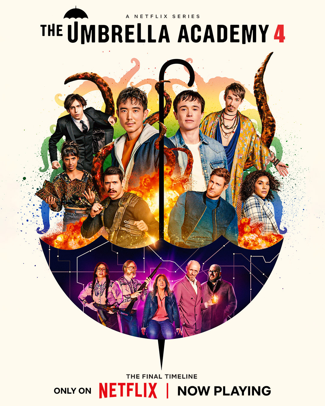 Finale Umbrella Academy S4 poster op Netflix België 