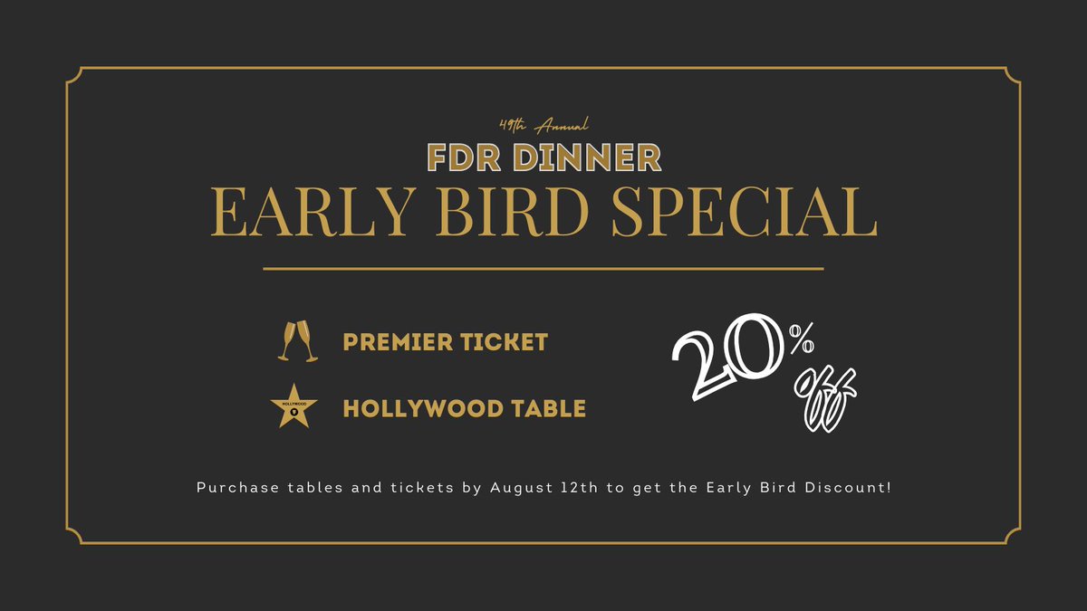 For a limited time, save 20% on FDR tickets!

Join us on Saturday, October 5th, at the Skirball Cultural Center for an unforgettable evening by purchasing individual tickets or tables for 10 guests.

Secure your FDR tickets today! #FDR2024

thedrlc.org/fdr2024