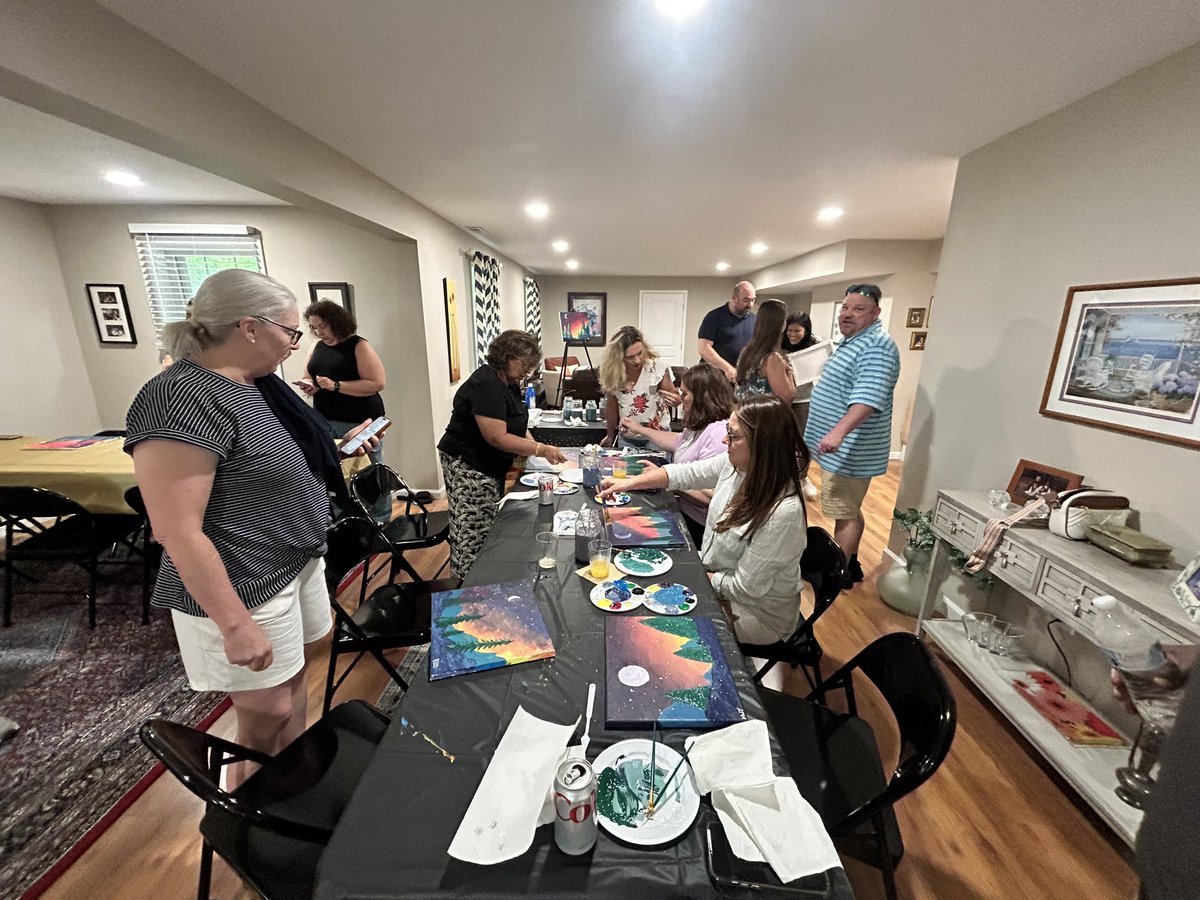 1st official day back! A little team building activity. #mocktailsandpaint