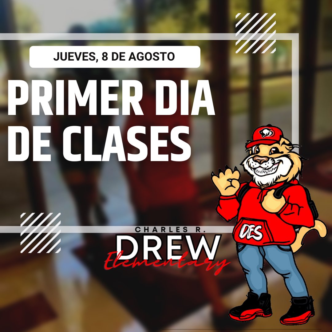 CharlesRDrewES's tweet photo. DES students: ARE....YOU....READY?๐๐ฃ๐พ๐๐๐
Don't forget: classes start tomorrow, August 8th.
School Hours: 8am-3:50pm
Drop-off begins at 7:30am
Tardy bell is at 8am
See you tomorrow! #backtoschool2024 #commitedtoexcellence #QuestForExcellence @CrosbyISD https://t.co/cPiu3UWx7O