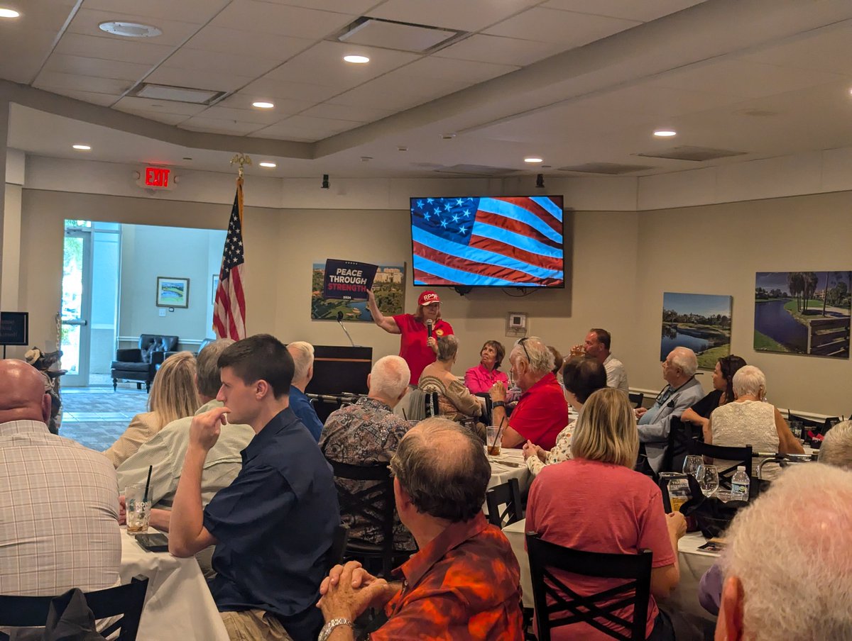 SundAndrew's tweet photo. A fun evening with the Burnt Store Republican Club hearing from State Committeewoman Deb McMullen and State Rep @jenna_persons. Early voting starts this weekend. https://t.co/sLWcHzy7jY
